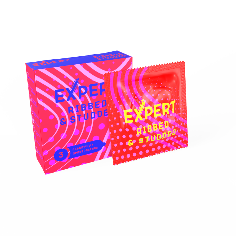 Презервативы Expert Ribbed&Studded 3 шт 9274ex