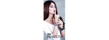 Наручники черные с зеркальным элементом Rosie Black 7733rebelts