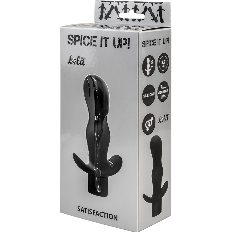 Анальная пробка с вибрацией Spice it up Satisfaction Black 8002-01lola