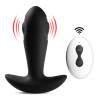 Черный массажер простаты с вибрацией, эффектом маятника и пультом ДУ SW2030