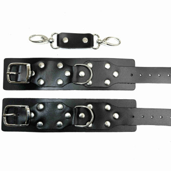 Наручники кожаные Sex Game коричневые 6002ars