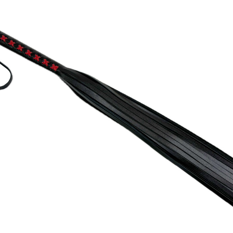 Плеть кожаная с красным плетением 6019-1ars