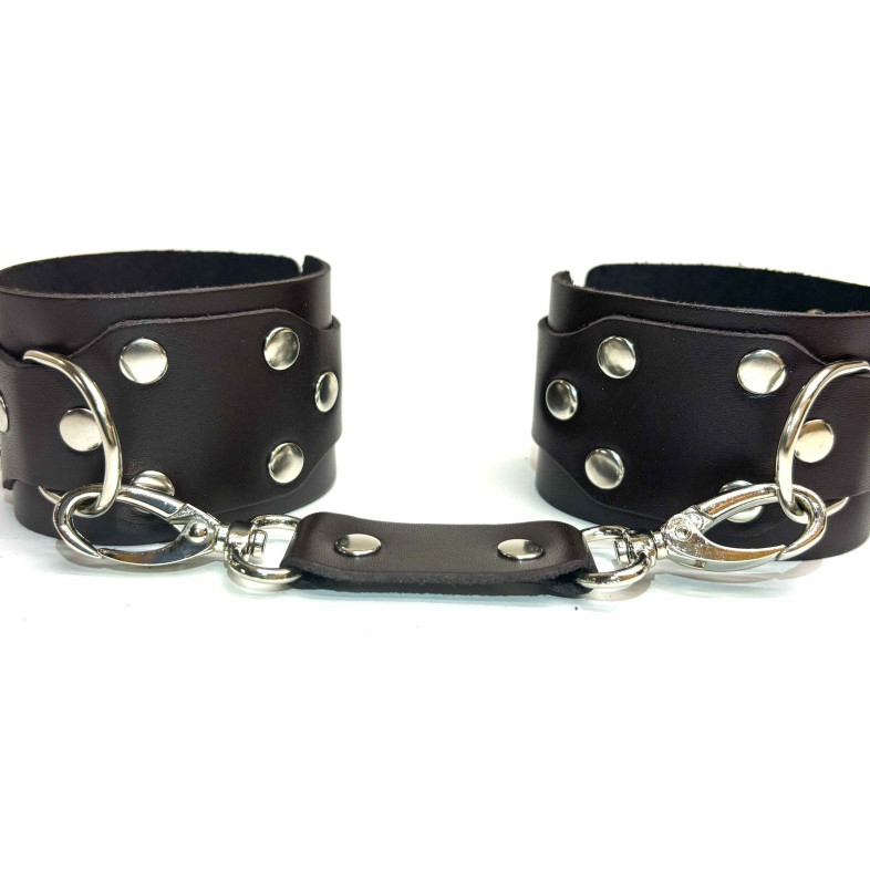 Наручники кожаные Sex Game коричневые 6002ars