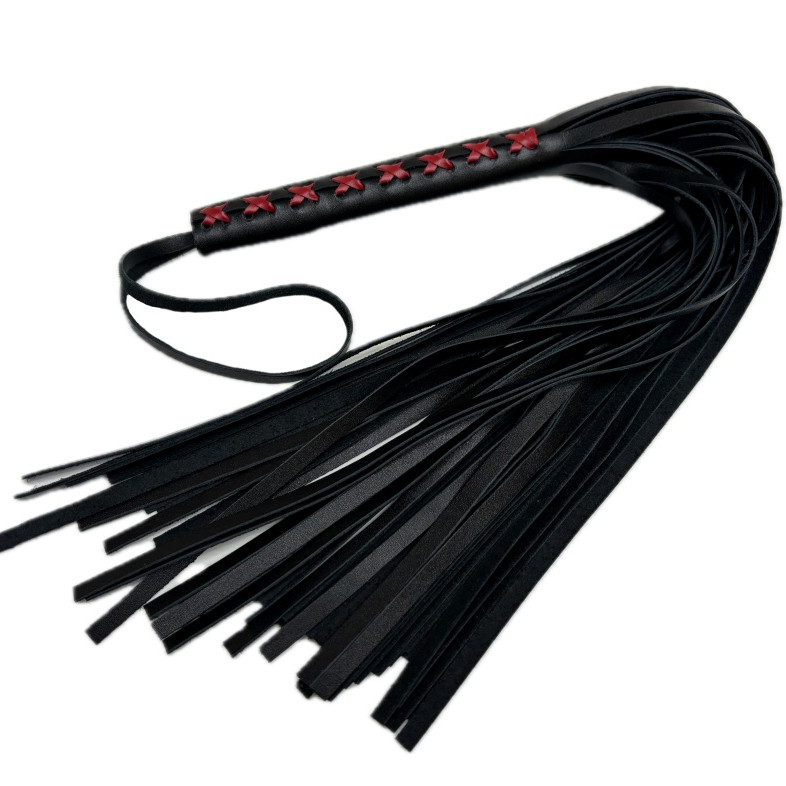 Плеть кожаная с красным плетением 6019-1ars