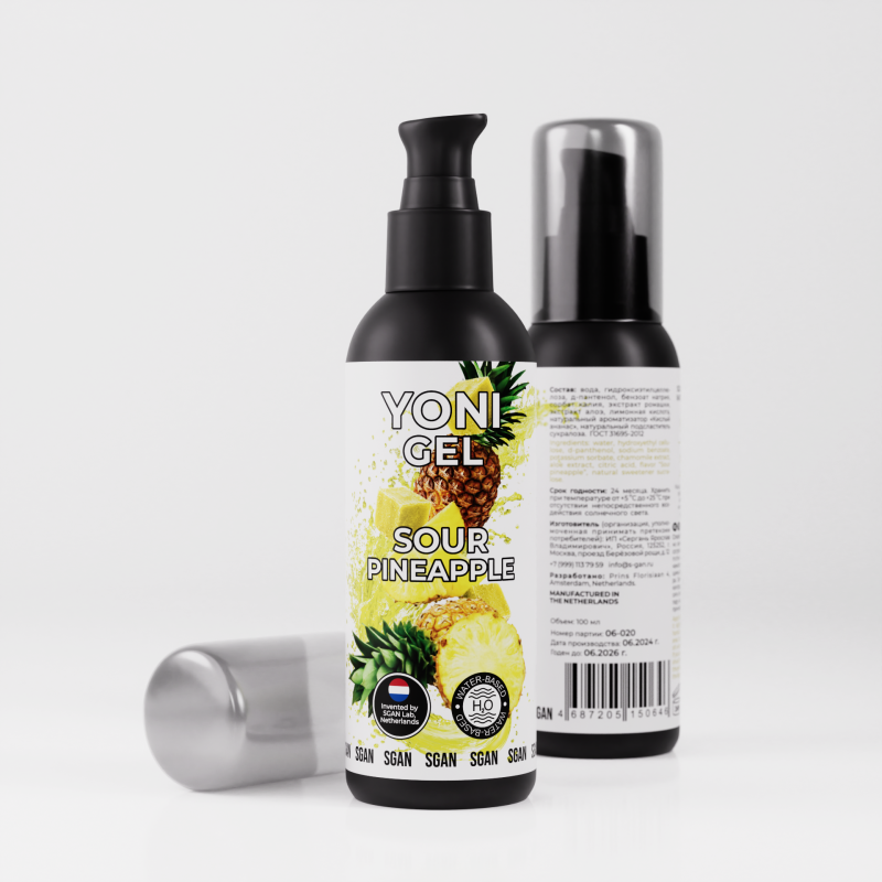 Лубрикант SGAN Sensual со вкусом Кислого Ананаса для орального секса 100 мл 0646sg