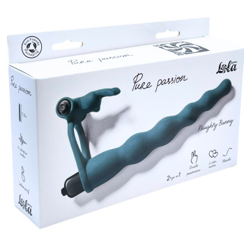 Вибронасадка для двойного проникновения Pure Passion Bunny Green 1202-03lola