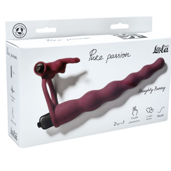 Вибронасадка для двойного проникновения Pure Passion Bunny Wine red 1202-02lola