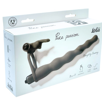 Вибронасадка для двойного проникновения Pure Passion Bunny Black 1202-01lola