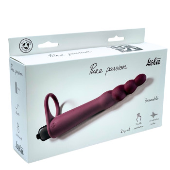 Вибронасадка для двойного проникновения Pure Passion Bramble Wine red 1201-02lola