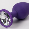 Пробка силиконовая фиолетовая с прозрачным стразом 7,1 х 2,8 см 47117-MM