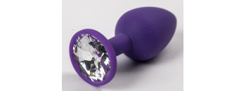 Пробка силиконовая фиолетовая с прозрачным стразом 7,1 х 2,8 см 47117-MM