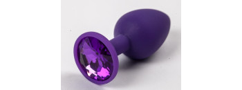 Пробка силиконовая фиолетовая с фиолетовым стразом 7,1 х 2,8 см 47116-MM